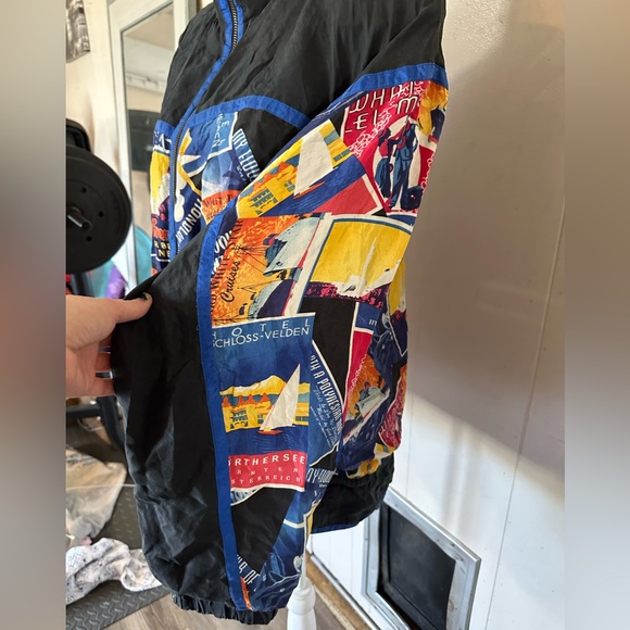 East west Silk Vintage 80s 90s Windbreaker Shell Apres Ski Snowboard Coat Jacket - Picture 4 of 13